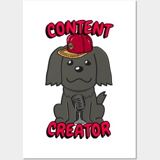 Cute black dog is a content creator Posters and Art